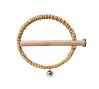 Percha para pájaros, accesorios de jaula de madera natural, no tóxico, soporte de entrenamiento para loros, cuerda de algodón de 7.5 pulgadas con perchas plateadas para pájaros de madera natural