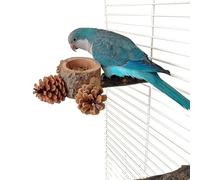 Percha para pájaros - Cuenco de madera para mascotas, percas naturales para pájaros, juguetes de canario - para entrenamiento de alimentación, jugar a masticar, enriquecimiento, pinza, conure Lovebird