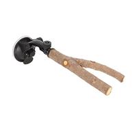 Percha para Pájaros de Madera, Entrenamiento Interactivo de Percha para Ramas de Pájaros, Fácil Instalación, Bucles para Pico con Ventosa para Pájaros Pequeños y Medianos para