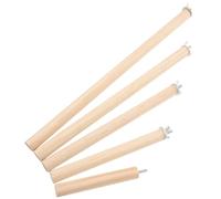 Percha para Pájaros de Madera Tornillo, 5 Piezas para Jaula | Diseño Tuercas Manuales y Arandelas de Acero, Superficie Lisa sin Rebabas, Tono Natural