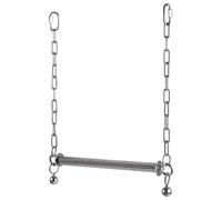 Percha para pájaros - Gran escala de acero inoxidable - Juguetes para periquito con campanilla | para Canario Inseparable Conure Calopsitte Ara Loro Gris de África y Cacatúa