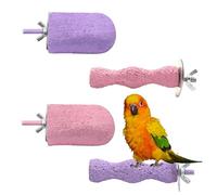 Percha para pájaros para jaula, pico de pájaro, piedra de molienda y recortadora de garras, soporte para loros, juguetes masticables para periquitos, guacamayos, periquitos, periquitos, accesorios de
