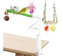 Percha para pájaros - Perca para loros | Cuerda para pájaros - Percas para pájaros con columpio, soporte de entrenamiento de escritorio, juguete de escritorio para pájaros y soporte interactivo, juego