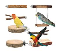 Percha para Pájaros | Set Y Bandeja Madera Tus Aves | Percha De Madera para Cacatúa NINFA | Aves: Periquitos, Ninfas, Conuros, Cacatúas, Inseparables, Canarios y Pinzones