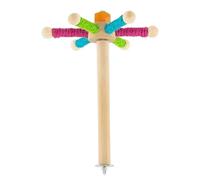 Percha para pájaros, soporte de ejercicio interactivo de madera, percha giratoria para pájaros - para animales pequeños y medianos Descansarse de gastar energía luchar contra el aburrimiento