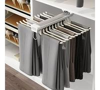 Percha para pantalones, extensible, para armario, para colgar pantalones, extensible, ahorra espacio, color beige
