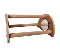 Percha para pollitos de madera natural con soporte de madera para pájaros, juguete de entrenamiento