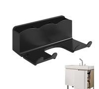 Percha para secador de pelo, soporte montado en la pared, ABS, apto para secadora, ahorra espacio, estante de baño, función autoadhesiva, secador de pelo, herramientas para el cabello para un