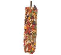 Percha para Snacks de Loros, Masticable, Metal, Color Amarillo para Jaula | Palitos Crujientes Vegetales, Montaje Fácil en Jaulas de Cría, para Cacatúas y Periquitos