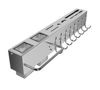 Percha para utensilios de cocina, marco de tira de aluminio, de gancho giratorio, estructura compacta para colgar, ayuda a la colocación prolongada de la herramienta para mejorar el orden