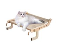 Percha para ventana de gato, 47 x 38 x 21 cm, construcción de material natural, diseño de estabilidad reforzada, asiento de exploración felino flexible, no requiere herramientas, ahorro de espacio