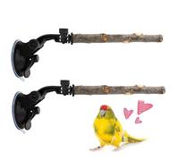 Percha para Ventana de pájaros, Soporte de Madera de 20 cm, Juguete de Percha de Viaje, Soporte de, Plataformas de pájaros duraderas, Accesorio de Escalada Seguro, Perchas interactivas para