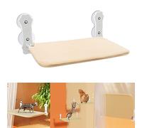 Percha para Ventana para Gatos, Inalámbrica, Fácil de Instalar, Hamaca Plegable para Ventana para Gatos, Tela Transpirable para Todas Las Estaciones (Caqui, Garra)