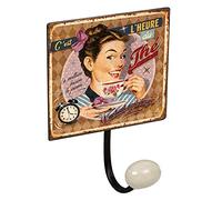 PERCHA pared metal diseño Cartel Retro Vintage decoración mujer USA THÉ pin up con 1 GANCHO porcelana