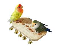 Percha plana para pájaro - natural para pájaros con mordisqueo y campanilla musical para loros, pinzones, inseparables, chinchillas, hámsters, jerbos, jaula interior o exterior