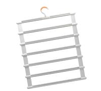 Percha plegable de múltiples capas con abrazaderas, ahorro de espacio, soporte plegable de metal para pantalones con clip, soporte portátil para ropa de viaje