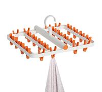 Percha plegable para ropa sucia, ganchos plegables con 24 clips de secado, calcetines multifuncionales de almacenamiento y organización, ropa interior, secado portátil para interiores y exteriores