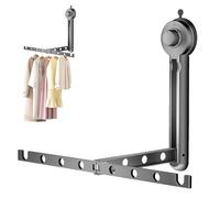 Percha plegable - Soporte de pared, Espacio De 180 Grados, 45 Cm, Riel De Secado De Aluminio, Organizador De Ropa Plegable Con , De Gancho Resistente | Solución De Dormitorio Con Bola