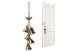 Percha rústica para timbre, construcción de hierro resistente, campana de botón decorativa, colgante de campanilla de viento, textura elegante, decoración del hogar | para jardín, restaurante, hotel
