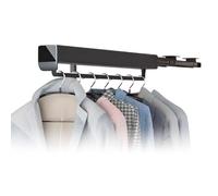 Percha telescópica de 30 kg de capacidad para ropa, con función silenciosa, para uso doméstico, montaje en pared, extensible, en aluminio óxido para dormitorio
