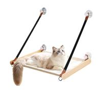 Percha ventana para gatos Hamaca para gatos de madera con ventosas | Percha Hamaca para gatos en cristal para gatito Apartamento Alquiler Salón