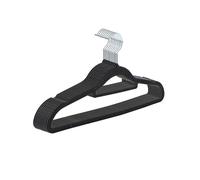 Perchas 10/20pc Non-Slip Flocking Clothes Hanger Dormitory Drying Adult Rack Household Thick Support para Trajes(Black,10pcs)