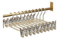 Perchas Ajustables con Múltiples Clips - Recubrimiento Antideslizante de Alta Resistencia para Faldas, Pantalones, Bufandas, Corbatas y Organización de Lencería - Paquete de 10 (F 31*15cm/12*6in)