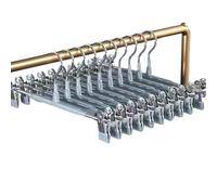 Perchas Ajustables con Múltiples Clips - Recubrimiento Antideslizante de Alta Resistencia para Faldas, Pantalones, Bufandas, Corbatas y Organización de Lencería - Paquete de 10 (A 31*15cm/12*6in)