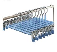 Perchas Ajustables con Múltiples Clips - Recubrimiento Antideslizante de Alta Resistencia para Faldas, Pantalones, Bufandas, Corbatas y Organización de Lencería - Paquete de 10 (C 31*15cm/12*6in)