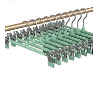 Perchas Ajustables con Múltiples Clips - Recubrimiento Antideslizante de Alta Resistencia para Faldas, Pantalones, Bufandas, Corbatas y Organización de Lencería - Paquete de 10 (G 31*15cm/12*6in)