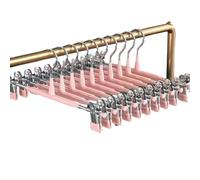 Perchas Ajustables con Múltiples Clips - Recubrimiento Antideslizante de Alta Resistencia para Faldas, Pantalones, Bufandas, Corbatas y Organización de Lencería - Paquete de 10 (H 31*15cm/12*6in)