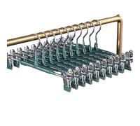 Perchas Ajustables con Múltiples Clips - Recubrimiento Antideslizante de Alta Resistencia para Faldas, Pantalones, Bufandas, Corbatas y Organización de Lencería - Paquete de 10 (B 31*15cm/12*6in)