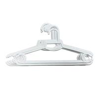 Perchas Blancas de Plástico Resistente y Grueso - Pack de Perchas Fuertes y Duraderas para Ropa - Diseño Robusto Antideslizante - Ideales para Camisas, Chaquetas y Abrigos - Medidas 41 x 20 cm