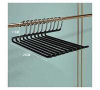 Perchas de acero inoxidable para pantalones, 10/20 unidades, color negro, organizador de armario, organizador de ropa de metal duradero, ahorro de espacio, solución de almacenamiento