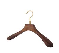 Perchas de Madera 1/2pcs Wood Hanger Width Coat Hangers with Brass Hook Wardrobe Storage Racks Wooden Organizer Rack(2pcs)