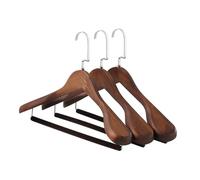 Perchas de Madera 2PCS Wooden Suit Hangers Coat Outerwear Shirt with Wide Shoulder Swivel Hooks Anti-Slip Bar(44.5CM)