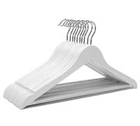 Perchas de Madera Blanca para Vestidos de Novia, Perchas de Madera Resistente, Perchas de Madera Maciza para Camisas, Chaquetas, Pantalones, Vestidos de Novia, Trajes de Dama de Honor, Paquete de