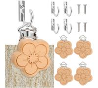 Perchas de madera con diseño floral para alfombras con ganchos de metal