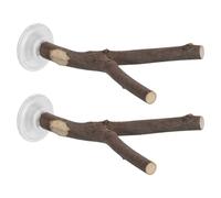 perchas de madera con ventosa para perchas de ducha para periquitos, cacatúas, jaulas de pájaros y loros.