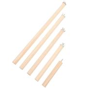 Perchas de Madera Juego de 5 Tornillos, para Pájaros | Diseño para Jaula, Montaje Arandelas y Tuercas, Tono Caqui, Bordes Lisos sin Rebabas