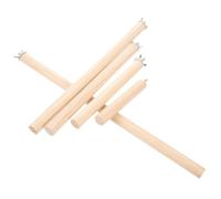 Perchas de Madera para Loros Ajuste, 5 Piezas para Jaula | Madera Natural Khaki, Diseño Tornillos y Arandelas, Aptas para Agapornis y Canarios