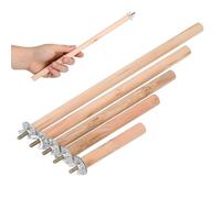 Perchas de Madera para Pájaros 5 Piezas y Tornillos para Jaula | Diseño de Madera Natural Superficie Lisa, Juego Khaki, Instalación Tuercas y Arandelas para Loros