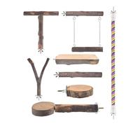 Perchas de madera para pájaros | 8 piezas antideslizantes para ejercicios - Asiento para loro natural de madera | para roer y trepar para periquitos, cacatúas, periquitos y
