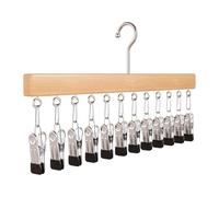 Perchas De Madera para Pantalones: Diseño De Clip De Larga Duración, Percha para Pantalones | Perchas para Pantaloness De Yoga, Clip para Pantaloness Vaqueros, Faldas, Sombreros, Bufandas