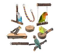 Perchas de madera resistentes a los arañazos para entrenamiento - Pájaros jaula de asiento para roer y escalar para, periquitos, cacatúas de cola de cuña | Multiuso al aire libre para interiores