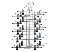 Perchas de metal resistentes para pantalones, faldas, ahorro de espacio, paquete de 3 perchas de metal, perchas de ropa de acero inoxidable con clips para pantalones, faldas, jeans, perchas duraderas
