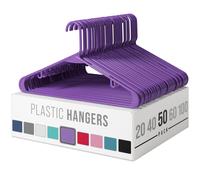 Perchas de pl stico NEATERIZE, paquete de 50, moradas. Perchas para ropa. Ideales para abrigos y para ahorrar espacio en el armario.
