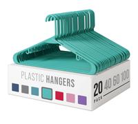 Perchas de pl stico para ropa (paquetes de 20, 40, 60 y 100) resistentes y duraderas | Perchas de colores vibrantes | Perchas ligeras y compactas