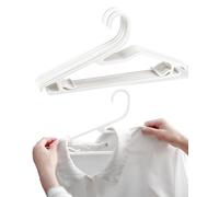 Perchas de plástico, 40 perchas ahorran espacio, ganchos de apertura en forma de Z para camisas, varios ganchos permiten que una sola ropa cuelgue un juego de ropa (blanco, 40 unidades)