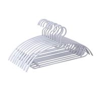 Perchas de plástico antideslizantes para ropa, sin costuras, semicirculares, resistentes al viento, juego de 10 perchas blancas para organización de ropa